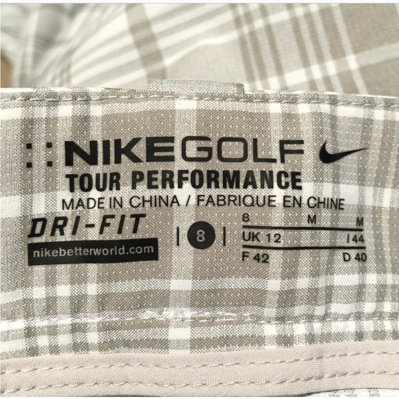 Nike Golf dri fit plaid performance athletic golfing preppy trouser pant size 8 - Picture 9 of 13